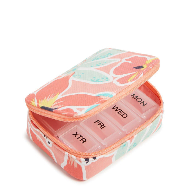 Travel Pill Case-Rain Forest Lily Coral-Image 1-Vera Bradley