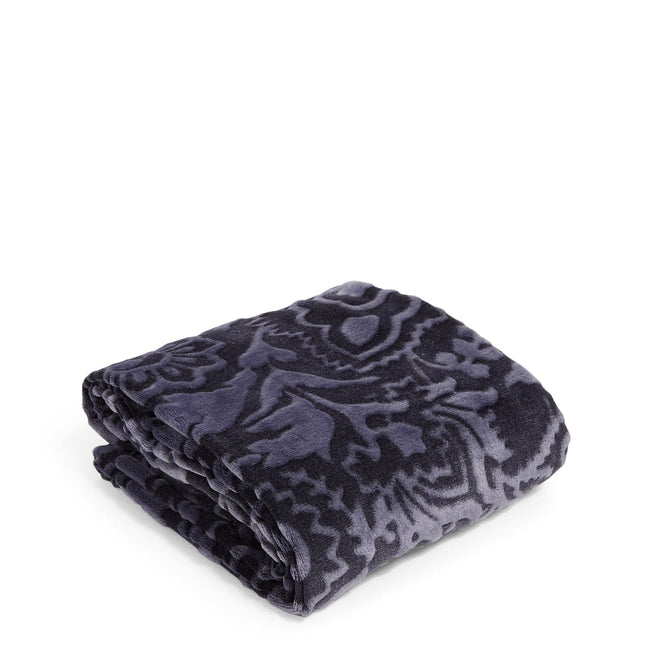 Textured Throw Blanket-Java Navy Tonal-Image 1-Vera Bradley