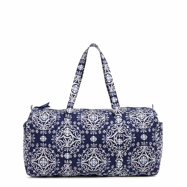 XL Traveler Duffel Bag-Steel Blue Medallion-Image 1-Vera Bradley