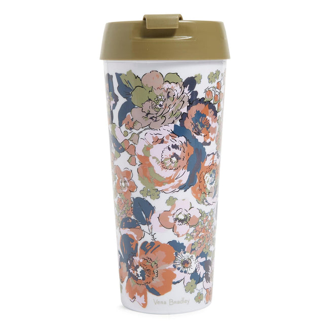 Travel Mug 16oz-Petite Exuberant Floral Sage-Image 1-Vera Bradley
