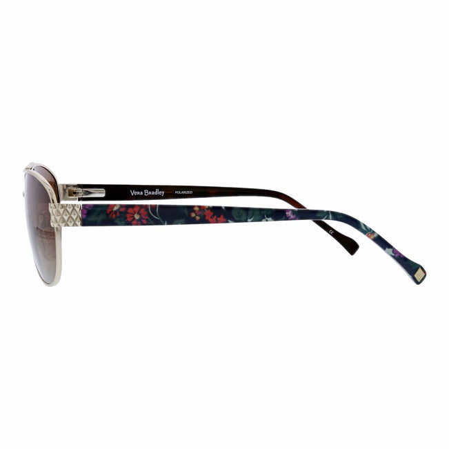 Marlene Polarized Aviator Sunglasses-Fresh-Cut Floral Green-Image 3-Vera Bradley