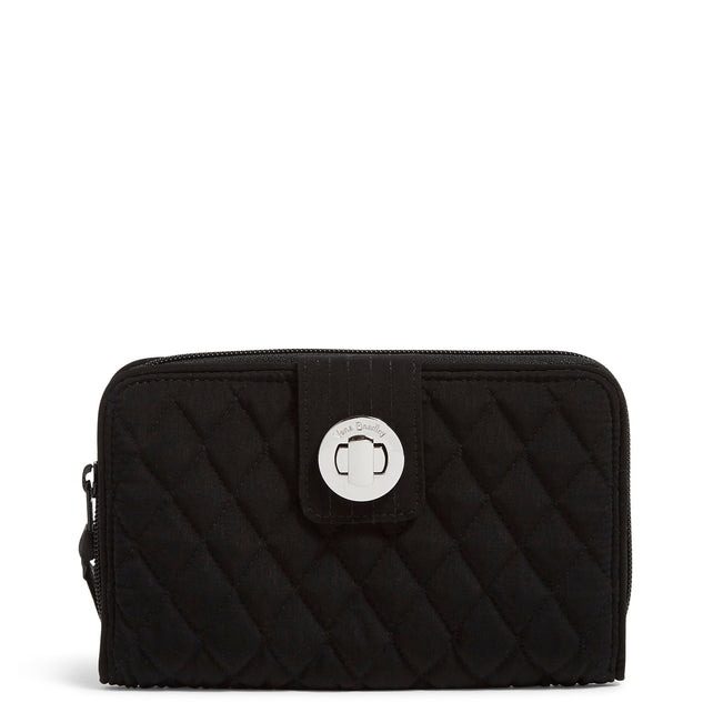 Outlet RFID Turnlock Wallet-Microfiber Classic Black-Image 1-Vera Bradley