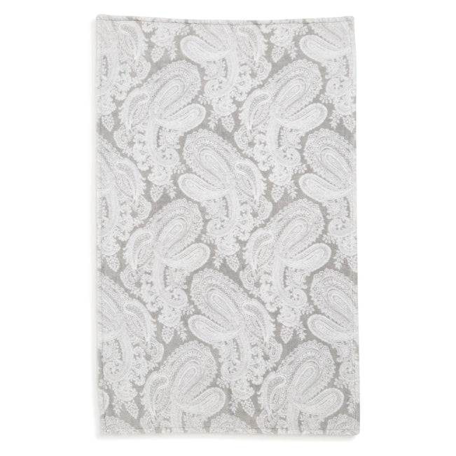Plush Shimmer Throw Blanket-Cloud Gray Paisley-Image 1-Vera Bradley