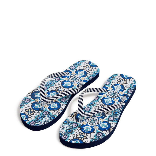 Factory Style Flip Flops-Lisbon Medallion Cool-Image 1-Vera Bradley