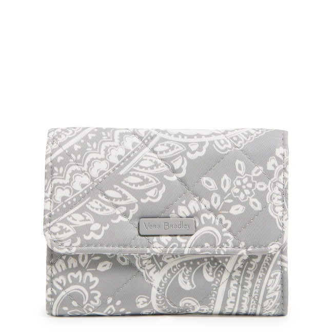RFID Riley Compact Wallet-Cloud Gray Paisley-Image 1-Vera Bradley