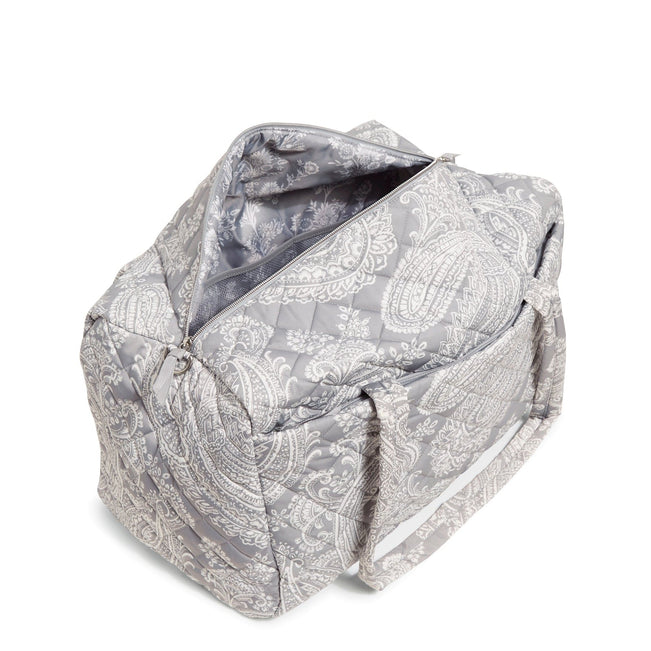 Large Travel Duffel Bag-Cloud Gray Paisley-Image 3-Vera Bradley