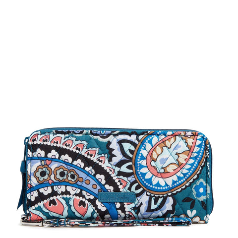 NWT outlet Vera Bradley $75 RFID Accordion Wristlet Wallet Mod Paisley Pattern