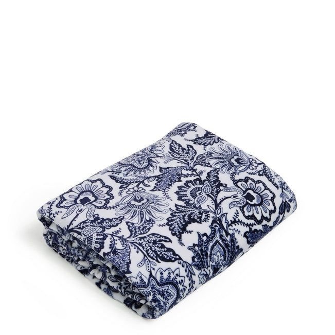 Plush Throw Blanket King-Java Navy & White-Image 1-Vera Bradley