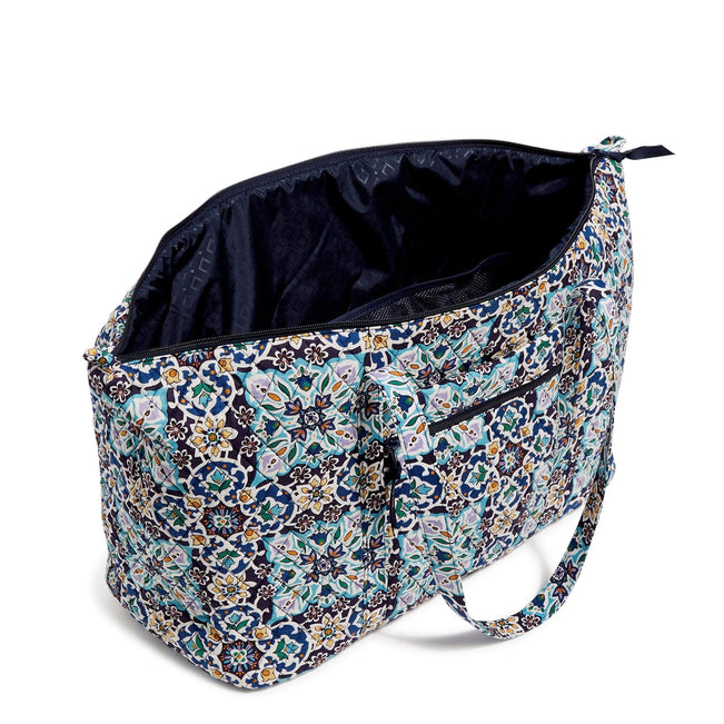 Factory Style Deluxe Travel Tote Bag-Lisbon Medallion Cool-Image 3-Vera Bradley