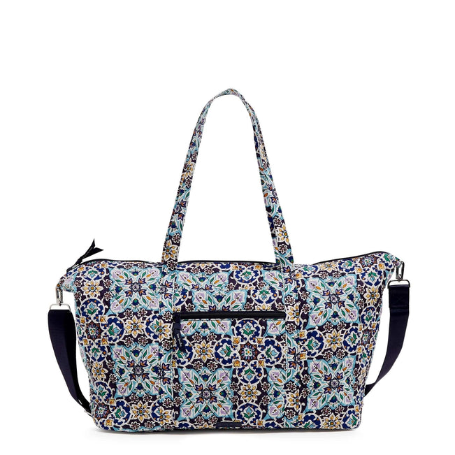 Factory Style Deluxe Travel Tote Bag-Lisbon Medallion Cool-Image 1-Vera Bradley