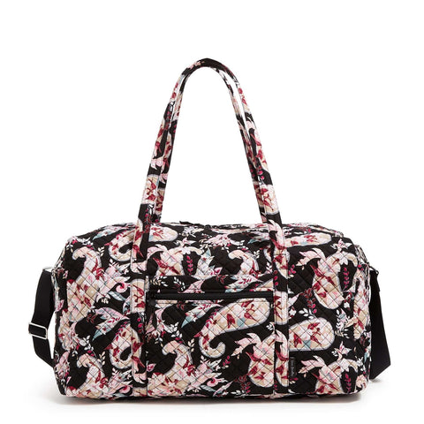 Vera Bradley Large Travel Duffel in Black & White fashion Bandana NWT