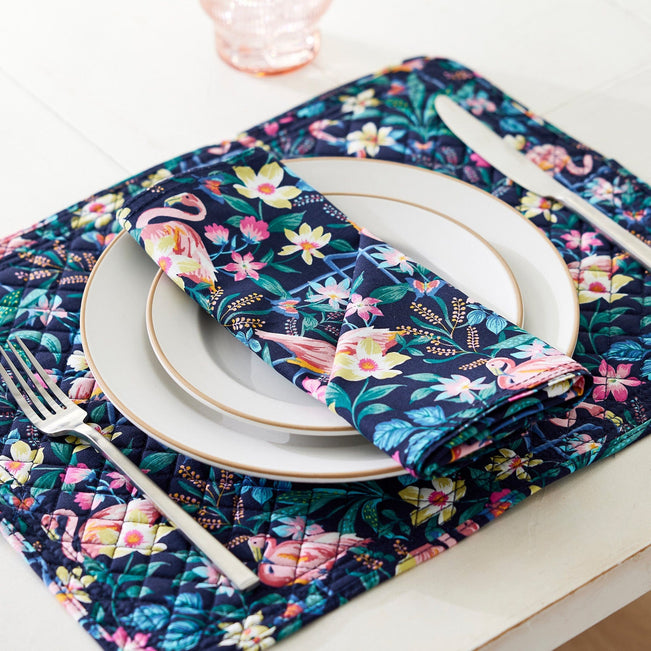 Napkin Set of 4-Flamingo Garden-Image 2-Vera Bradley