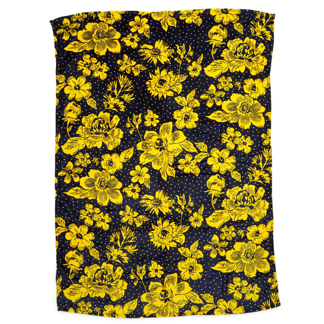 Plush XL Throw Blanket-Navy/Gold Rain Garden-Image 2-Vera Bradley