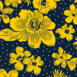 Plush XL Throw Blanket-Navy/Gold Rain Garden-Image 3-Vera Bradley