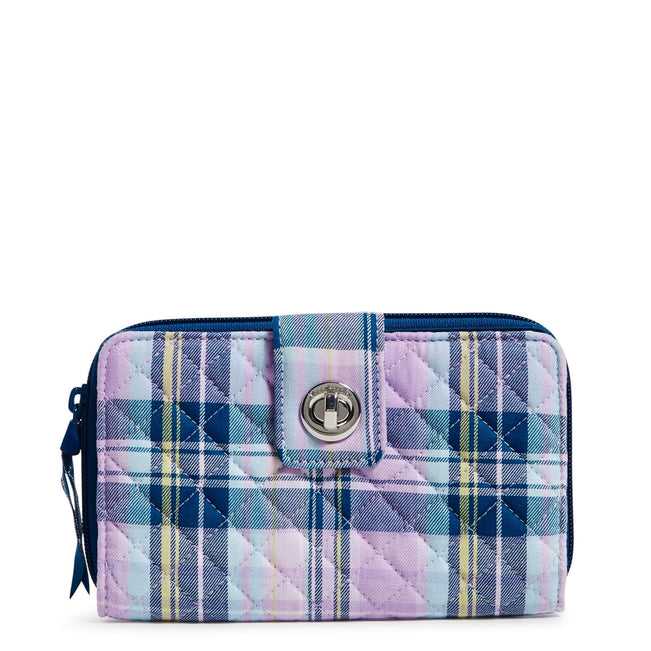 RFID Turnlock Wallet-Amethyst Plaid-Image 1-Vera Bradley