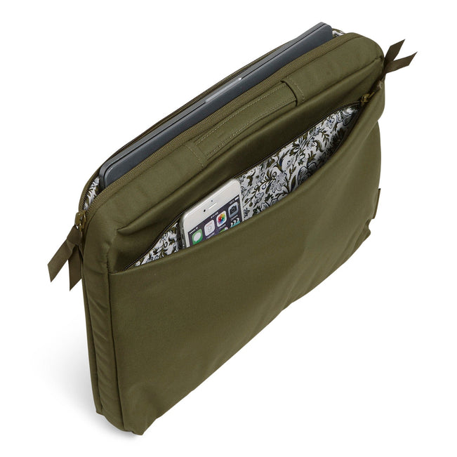 Laptop Organizer-Recycled Cotton Climbing Ivy Green-Image 2-Vera Bradley