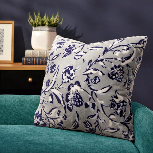 Decorative Throw Pillow-Perennials Gray-Image 2-Vera Bradley