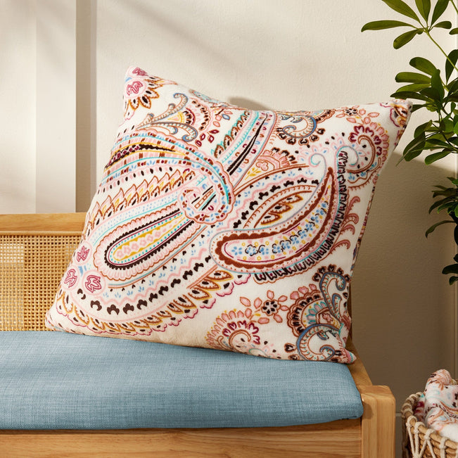Decorative Throw Pillow-Sand Paisley-Image 1-Vera Bradley
