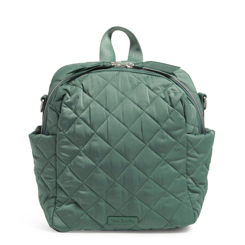 Vera Bradley Convertible Small Backpack in Olive Leaf