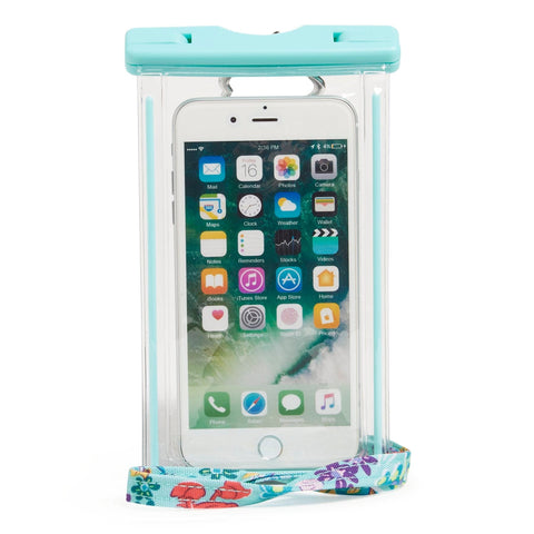 Vera Bradley Disney Waterproof Phone Pouch With Lanyard Women in Ariel Floral Ditsy Blue/Purple