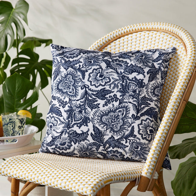 Indoor/Outdoor Throw Pillow-Java Navy & White-Image 2-Vera Bradley