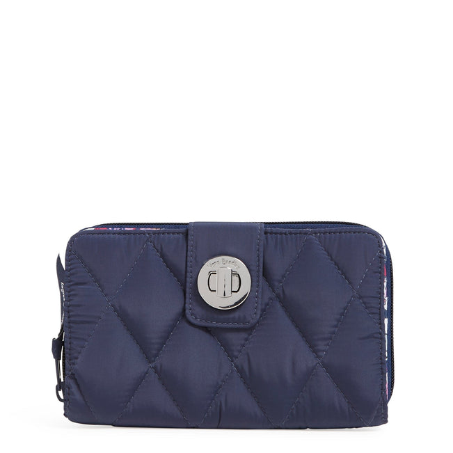 Outlet Ultralight RFID Turnlock Wallet-Scroll Navy-Image 1-Vera Bradley