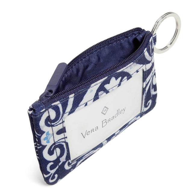 Lighten Up Zip ID Case-Steel Blue Medallion-Image 2-Vera Bradley