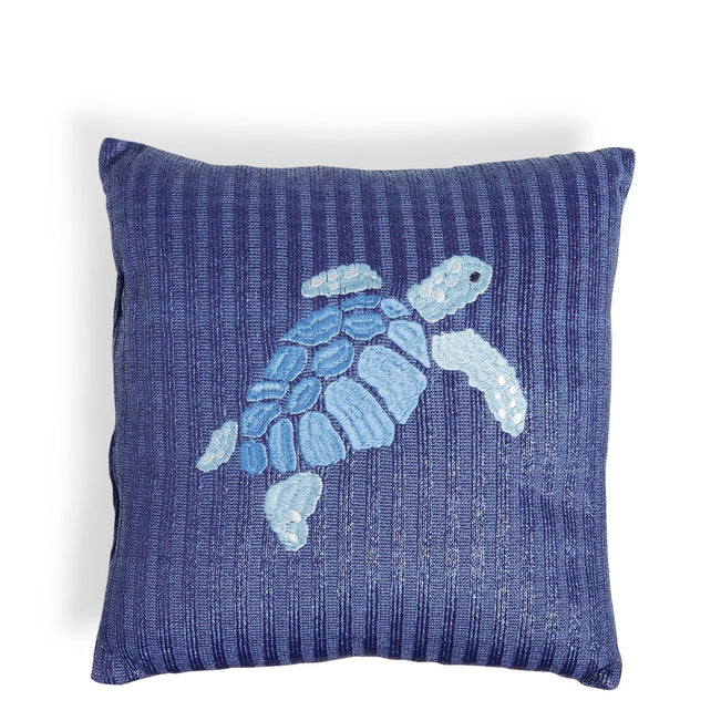 Embroidered Straw Pillow-Regatta Turtle Blue-Image 2-Vera Bradley