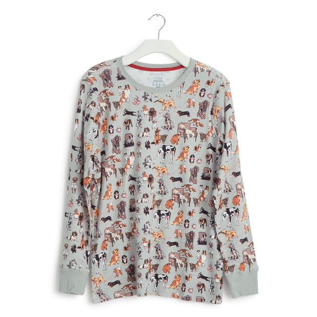 Outlet Ribbed Long-Sleeved Sleep T-Shirt-Dog Show-Image 1-Vera Bradley