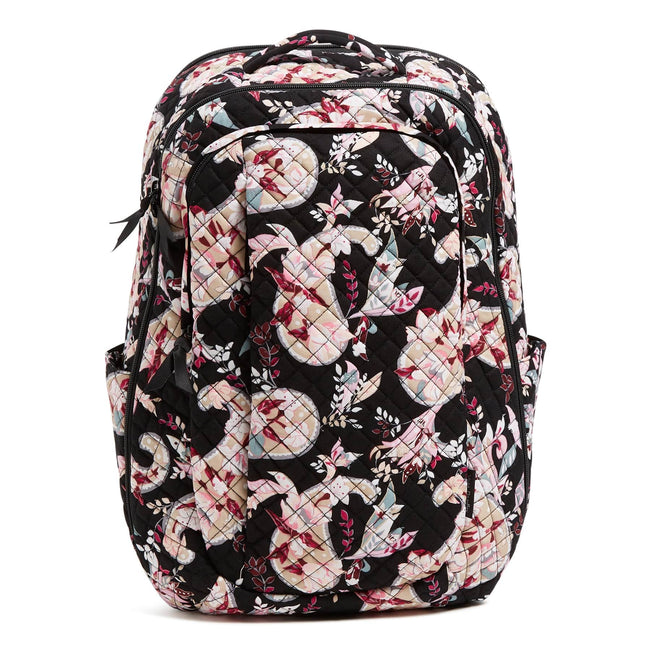 NWT Vera Bradley Black Floral Colorful XL Cotton Quilted 2024 Backpack