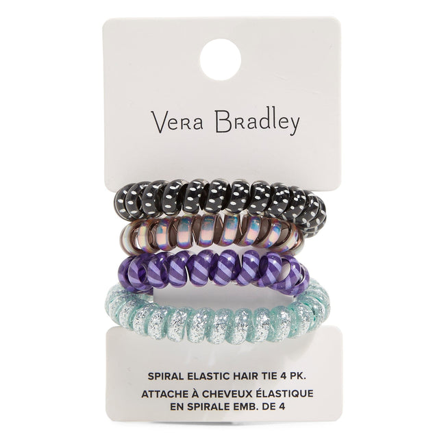 Spiral Elastic Hair Tie, 4 Pack-Tranquil Medallion-Image 1-Vera Bradley