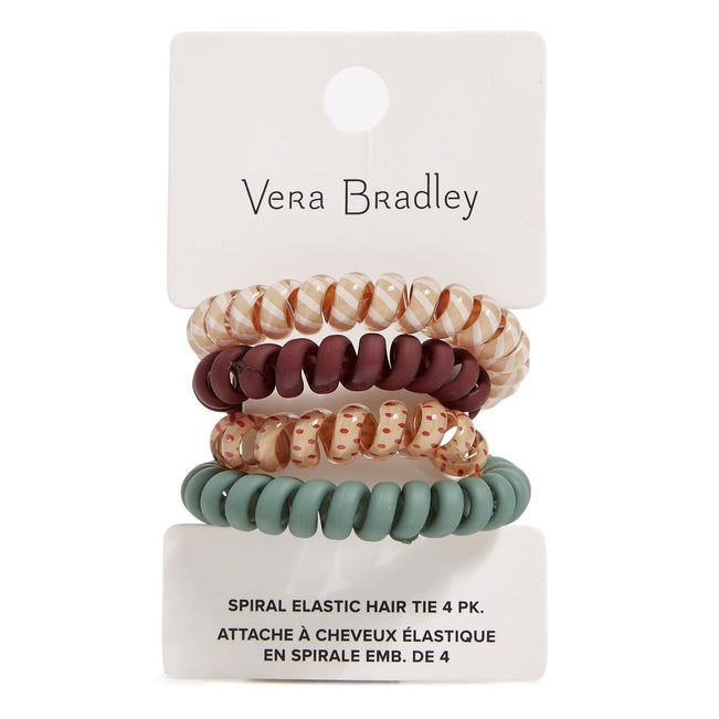 Spiral Elastic Hair Tie, 4 Pack-Blooms and Branches-Image 1-Vera Bradley