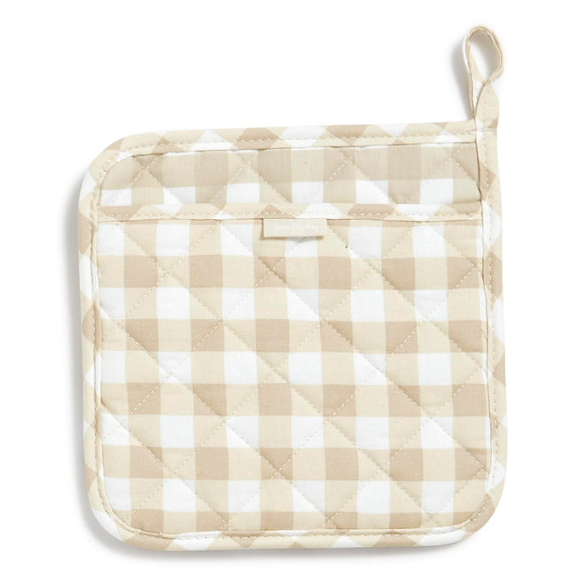 Pot Holder & Oven Mitt Set-Gingham Sand-Image 3-Vera Bradley