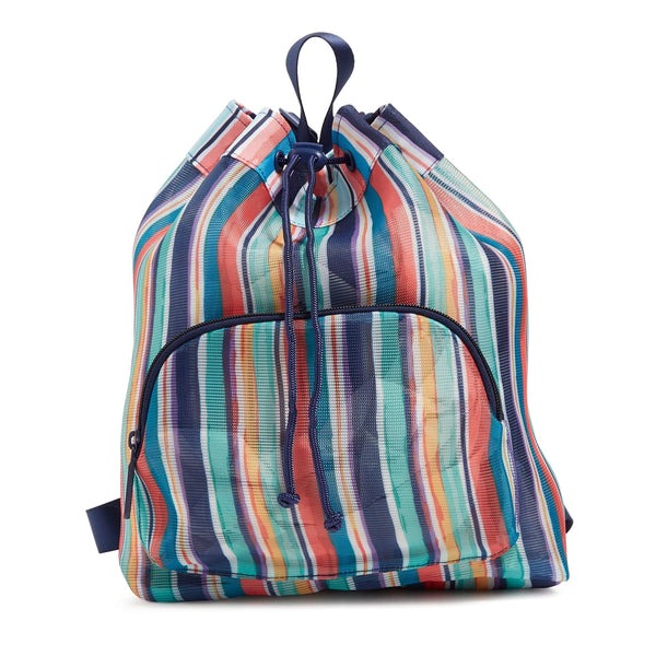 Vera Bradley Antilles Aquatic Straw Drawstring Small Backpack Bundle Vera Bradley Straw Drawstring Backpack Antilles Treasure NWT  main image 4