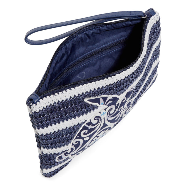 Straw Wristlet-Steel Blue Medallion-Image 2-Vera Bradley