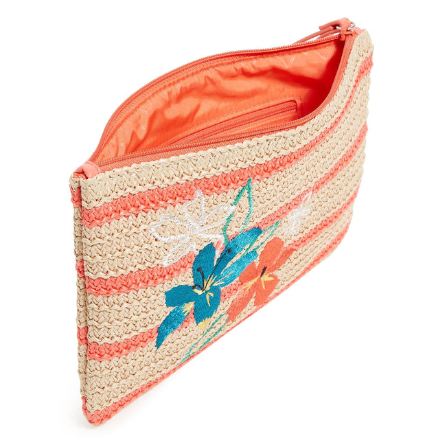Straw Wristlet-Rain Forest Lily Coral-Image 2-Vera Bradley