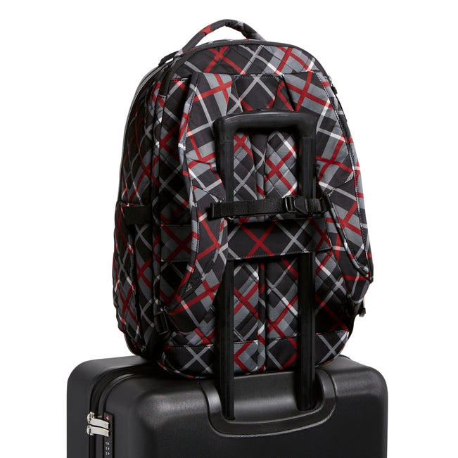 Vera Bradley Travel Backpack Women in Paris Plaid Black/Red Vera Bradley Travel Backpack Women in Paris Plaid Black/Red