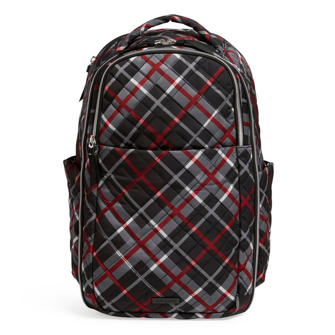 Vera Bradley Travel Backpack Women in Paris Plaid Black/Red