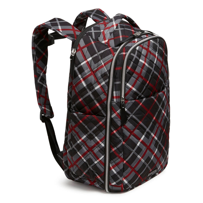 Vera Bradley Travel Backpack Women in Paris Plaid Black/Red