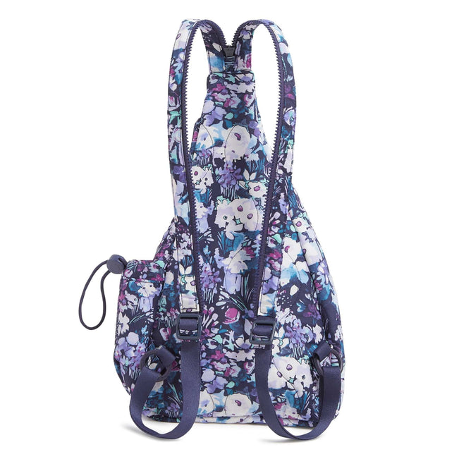 Featherweight Sling Backpack-Artist's Garden Purple-Image 5-Vera Bradley