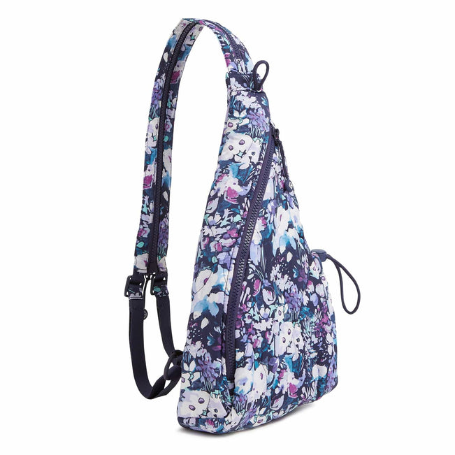Featherweight Sling Backpack-Artist's Garden Purple-Image 6-Vera Bradley
