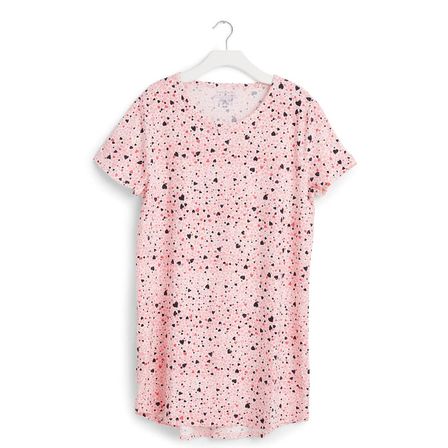 Short-Sleeved Night Dress-Love You Lots Pink-Image 1-Vera Bradley