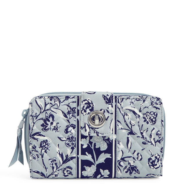RFID Turnlock Wallet-Perennials Gray-Image 1-Vera Bradley