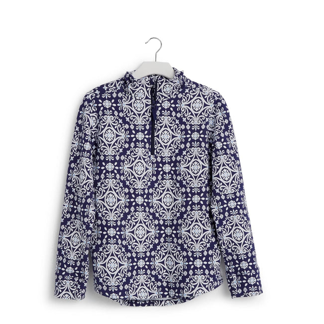 Outlet French Terry Pullover-Steel Blue Medallion-Image 1-Vera Bradley