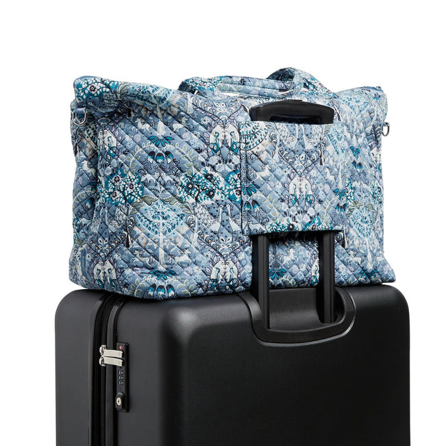 Overnight Travel Tote Bag-Enchantment Blue-Image 5-Vera Bradley