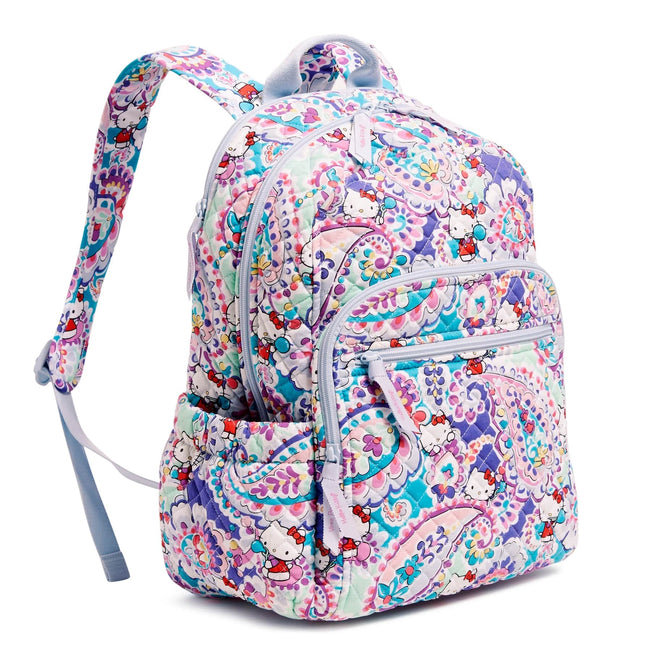 Hello Kitty® Campus Backpack-Hello Kitty Paisley-Image 2-Vera Bradley
