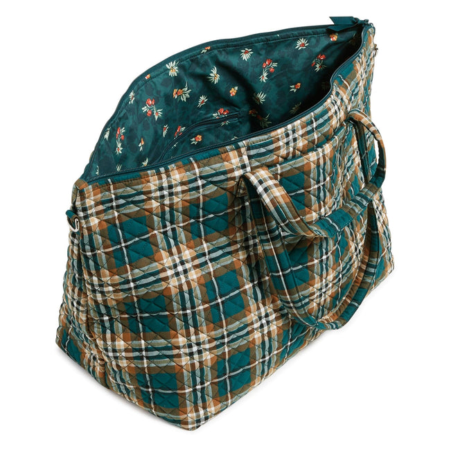 Overnight Travel Tote Bag-Orchard Plaid-Image 4-Vera Bradley