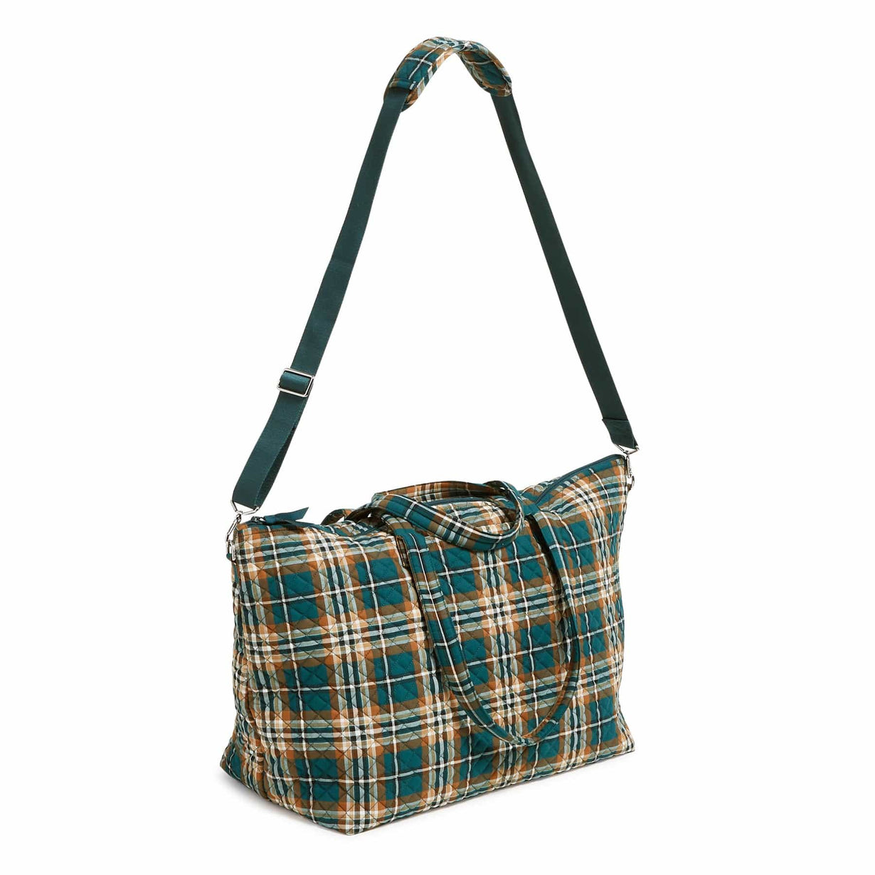 Vera Bradley Cotton Overnight Tote Travel Bag, Orchard Plaid