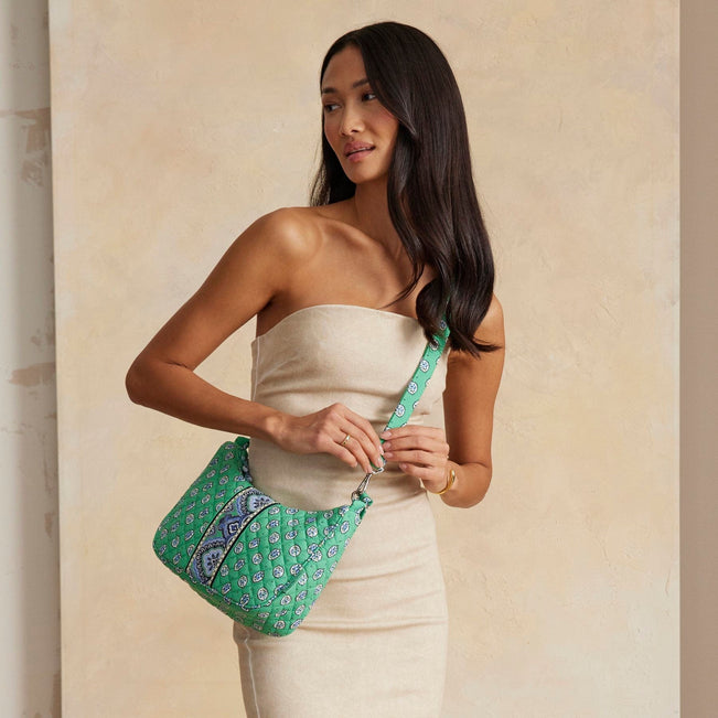 Frannie Crescent Crossbody Bag-Garden Green Leaf-Image 2-Vera Bradley