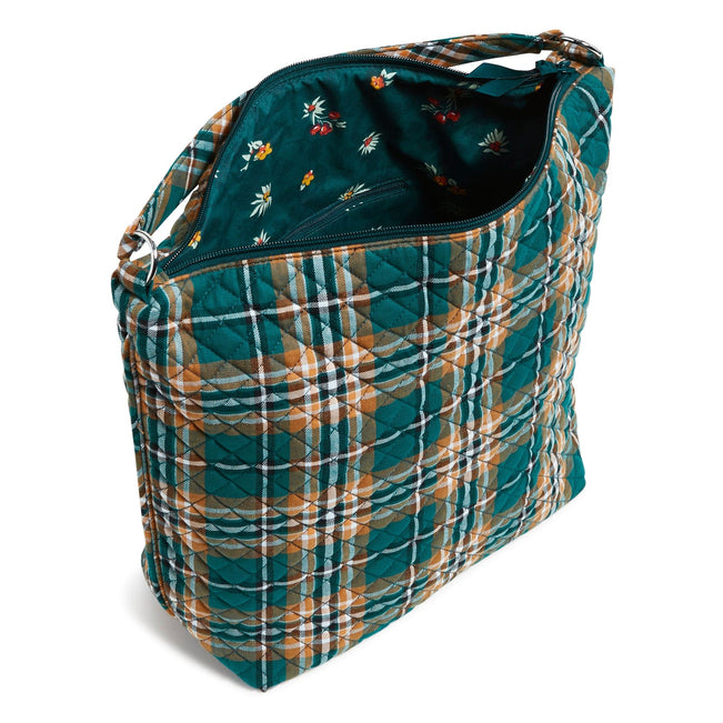 Oversized Hobo Shoulder Bag-Orchard Plaid-Image 3-Vera Bradley